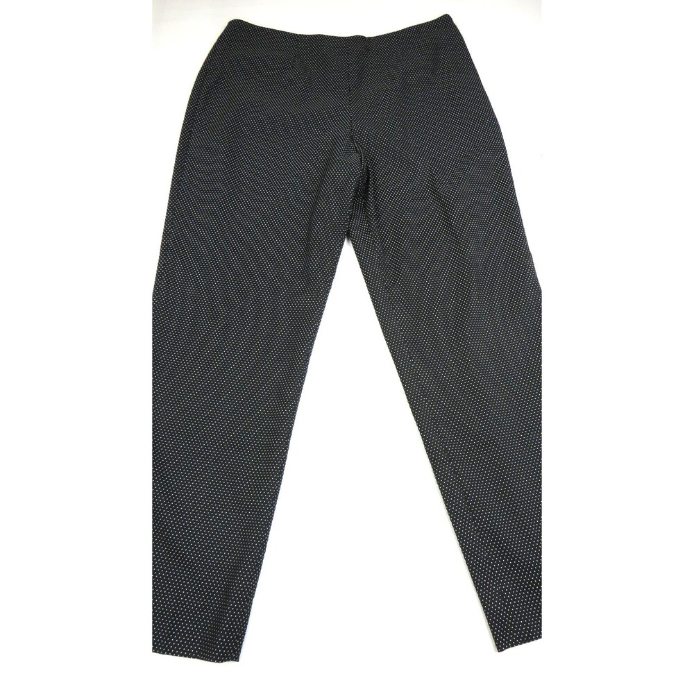 Tommy Hilfiger Black White Pin Dot Ankle Pants Career Office Stretch Size 12
